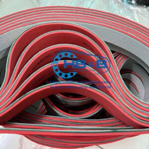 Băng tải PVC xanh đắp cao su đỏ